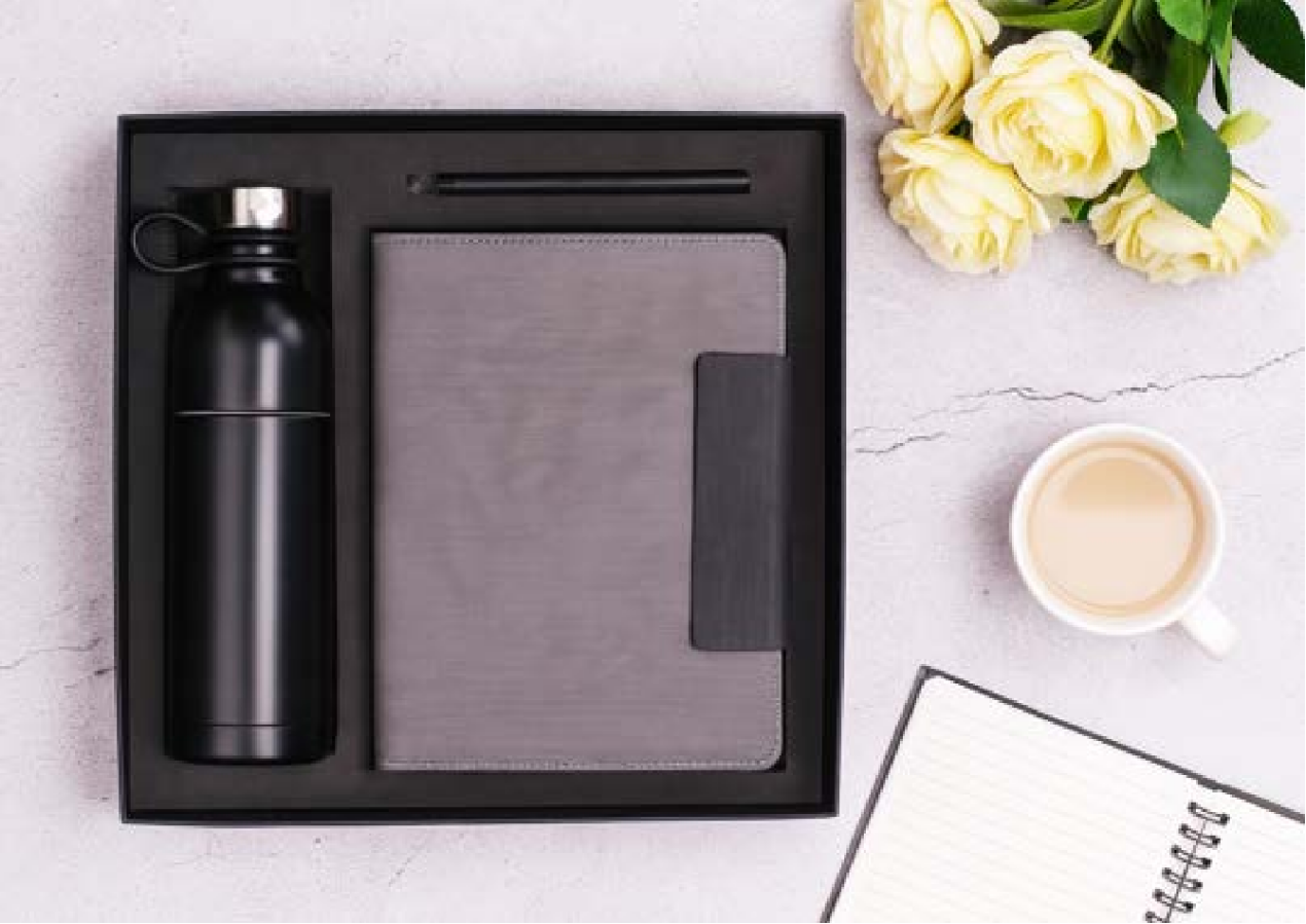 Obsidian Executive Journal & Vacuum Bottle Set